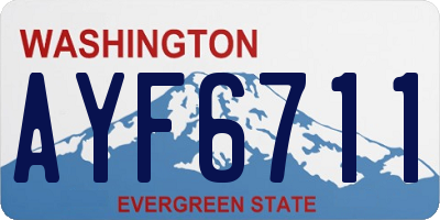 WA license plate AYF6711