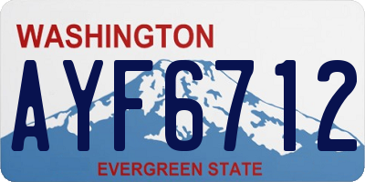 WA license plate AYF6712