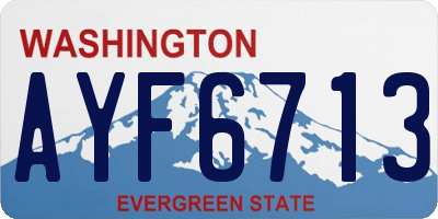 WA license plate AYF6713