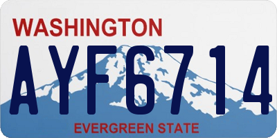 WA license plate AYF6714