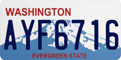 WA license plate AYF6716