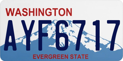 WA license plate AYF6717