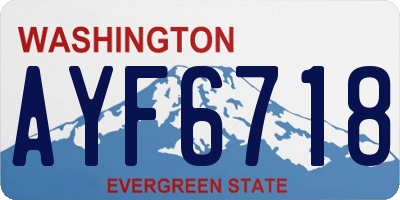 WA license plate AYF6718