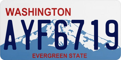 WA license plate AYF6719