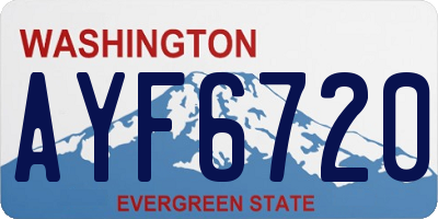 WA license plate AYF6720
