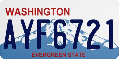 WA license plate AYF6721