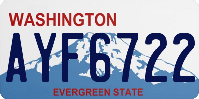 WA license plate AYF6722