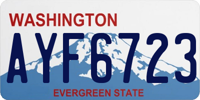 WA license plate AYF6723