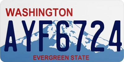 WA license plate AYF6724