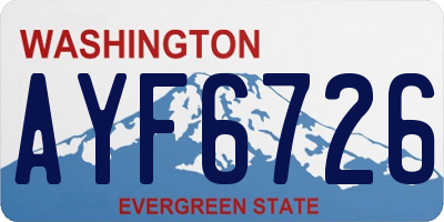 WA license plate AYF6726