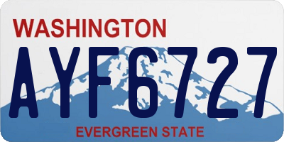 WA license plate AYF6727