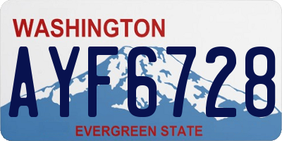 WA license plate AYF6728