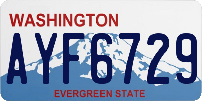WA license plate AYF6729