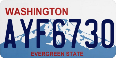 WA license plate AYF6730