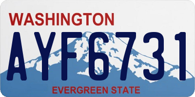 WA license plate AYF6731