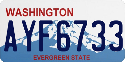 WA license plate AYF6733