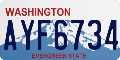 WA license plate AYF6734