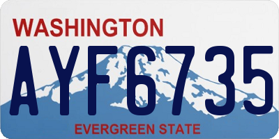 WA license plate AYF6735
