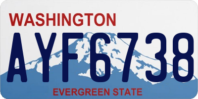WA license plate AYF6738