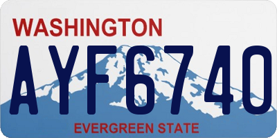 WA license plate AYF6740