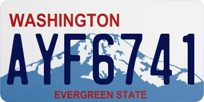 WA license plate AYF6741