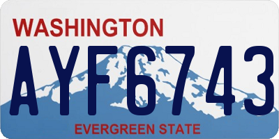 WA license plate AYF6743