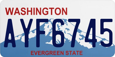WA license plate AYF6745