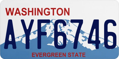 WA license plate AYF6746