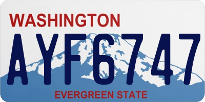 WA license plate AYF6747