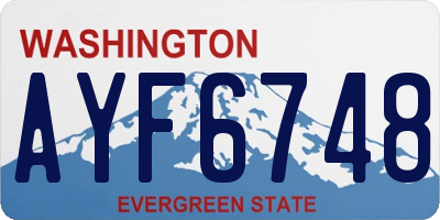 WA license plate AYF6748