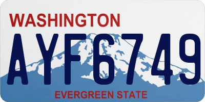 WA license plate AYF6749