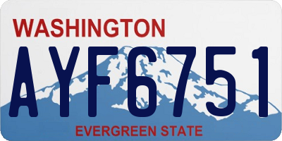 WA license plate AYF6751