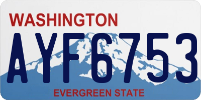 WA license plate AYF6753