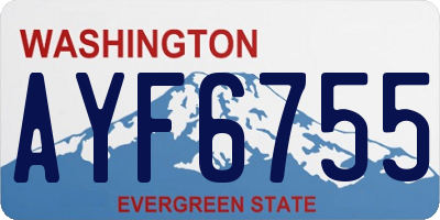 WA license plate AYF6755