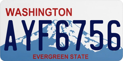 WA license plate AYF6756