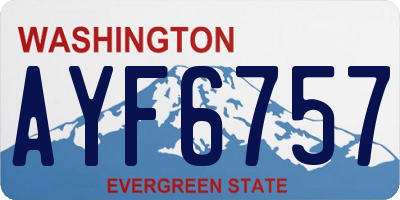 WA license plate AYF6757