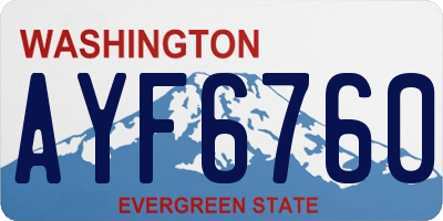 WA license plate AYF6760