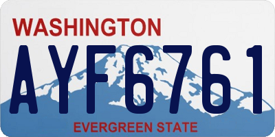 WA license plate AYF6761