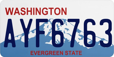 WA license plate AYF6763