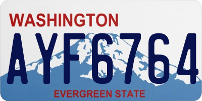 WA license plate AYF6764