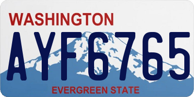 WA license plate AYF6765