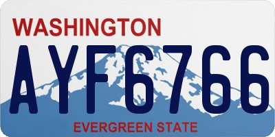 WA license plate AYF6766