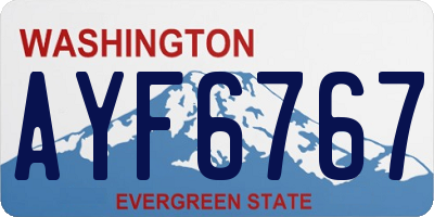WA license plate AYF6767