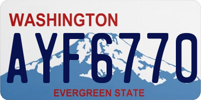 WA license plate AYF6770
