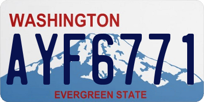 WA license plate AYF6771