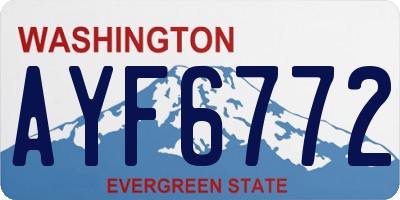 WA license plate AYF6772
