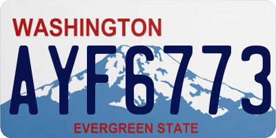 WA license plate AYF6773