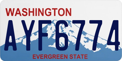 WA license plate AYF6774
