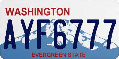 WA license plate AYF6777