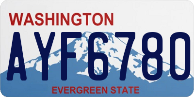 WA license plate AYF6780